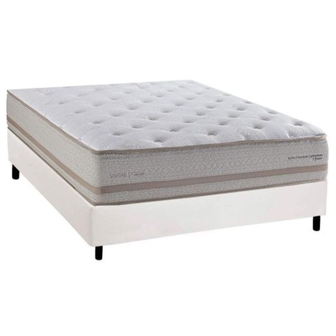 Cama Box Casal: Colchão Molas Masterpocket Ensacadas Herval C1740 + Base Crc Corano White (138x188)