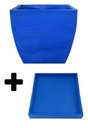 Ver imagem 7 de Kit Vaso Planta + Prato 30x30 Moderno Trapézio Polietileno BGPLASTICOS V8 MARROM MADEIRA 015