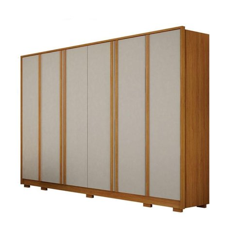 Guarda Roupa Casal Ares 6 Portas Cinamomo Off-white - Leifer