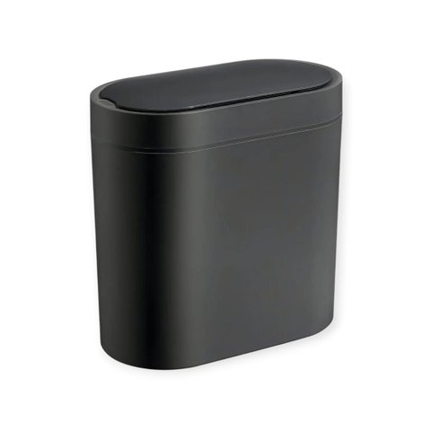 Lixeira Automatica de Plastico 6l Oval - Oikos Preto