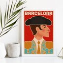 Ver imagem 2 de Quadro Decorativo Toureiro Barcelona 24x18cm - com Vidro:madeira Preta