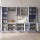 Ver imagem 2 de Cozinha Planejada 7 Peças com Tampo com Cristaleira Marselha CabeCasa MadeiraOriginals Azul/Sereno