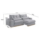 Ver imagem 4 de Sofá com Chaise B026 3 Lugares Retrátil e Reclinável 210cm Prata Meu Sofá Online