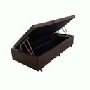 Ver imagem 1 de Cama Box Baú Solteiro Sintético Marrom 38x88x188