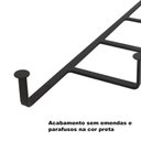 Ver imagem 2 de Cabideiro Industrial Decorativo Ferro Preto 66x18x5cm - Grande