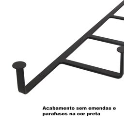 Cabideiro Industrial Decorativo Ferro Preto 66x18x5cm - Grande - 2