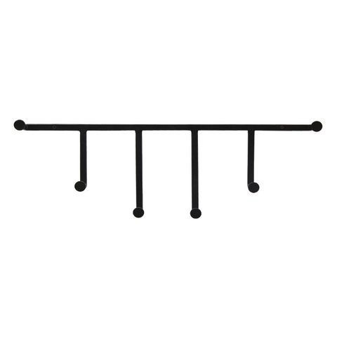 Cabideiro Industrial Decorativo Ferro Preto 66x18x5cm - Grande