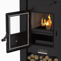 Calefator a Lenha Pyron Dupla Combustao Preto Fosco - 3