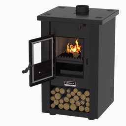 Calefator a Lenha Pyron Dupla Combustao Preto Fosco - 5