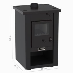 Calefator a Lenha Pyron Dupla Combustao Preto Fosco - 2