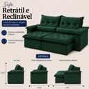 Ver imagem 3 de Sofá Ventura Retrátil e Reclinável 200m - Verde