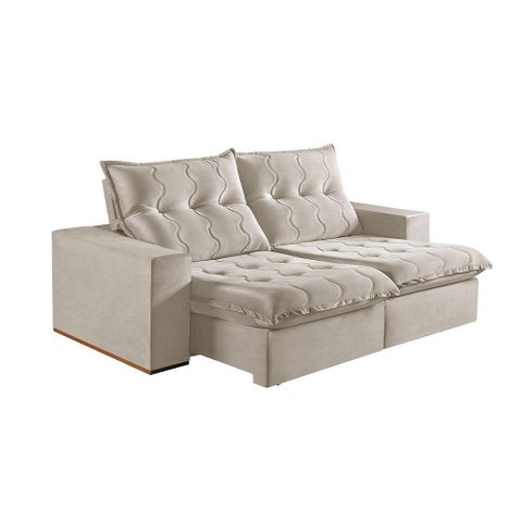 Sofá 3 Lugares Retrátil e Reclinável Martins M-177 Veludo Creme