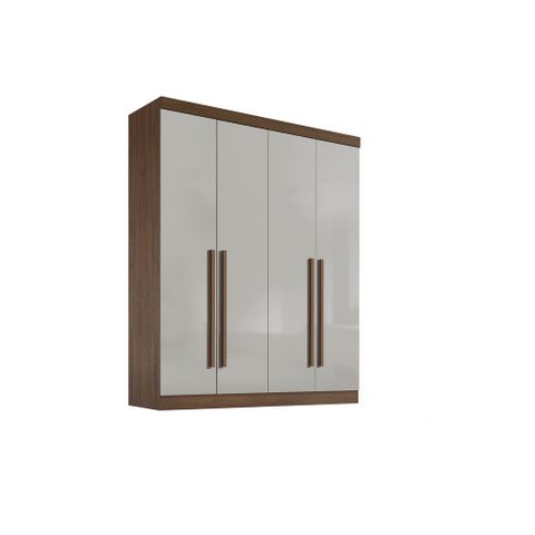 Guarda-Roupa da Vinci Plus 4 Portas 3 Gavetas sem Pés - D Doro Castanho/Off White