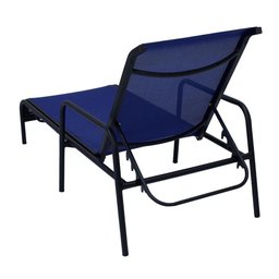 Espreguiçadeira Modelo Sling em Tela e Alumínio Preto/azul - 2