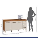 Ver imagem 6 de Balcão Atenas 3 Portas e 3 Gavetas Kaiki Móveis:Nature/Off