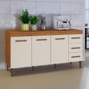 Ver imagem 2 de Balcão Atenas 3 Portas e 3 Gavetas Kaiki Móveis:Nature/Off