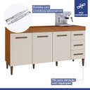 Ver imagem 3 de Balcão Atenas 3 Portas e 3 Gavetas Kaiki Móveis:Nature/Off