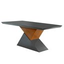 Ver imagem 5 de Mesa Aster 180 Tampo Em Mdf Canto Reto Com 6 Cadeiras Liz Moderna Marrom, Grafite E Imbuia