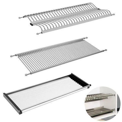 Escorredor de Pratos/copos Inox C/ Bandeja 1000mm Fgvtn