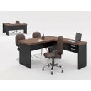 Ver imagem 3 de Mesa em L 2 Gavetas Studio Noce Preto