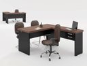 Ver imagem 3 de Mesa em L 2 Gavetas Studio Noce Preto
