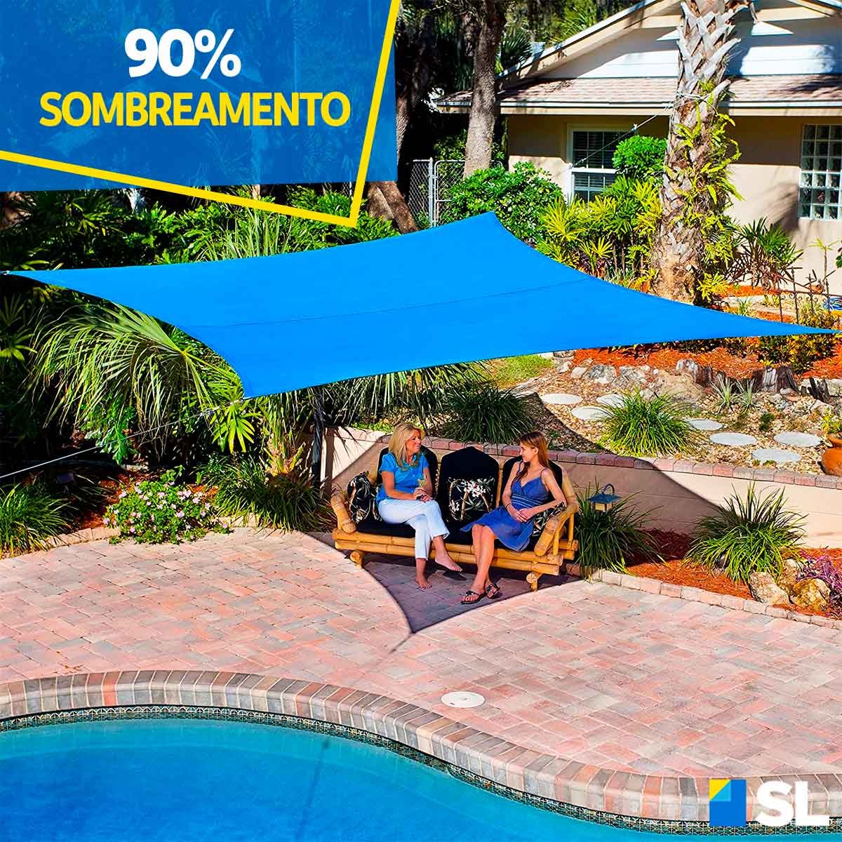 Tela Decorativa Sombrite 90% Azul Sem Acabamento 4x9m Shoplonas - 3