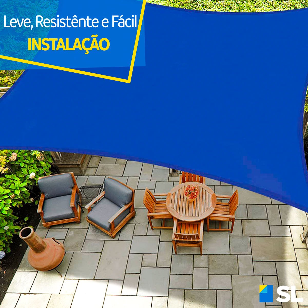 Tela Decorativa Sombrite 90% Azul Sem Acabamento 4x9m Shoplonas - 4
