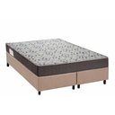 Ver imagem 1 de Cama Box Queen: Colchão Ortopédico Ortobom D45 Iso 150 Mega Firme + Base Crc Suede Clean (158x198)