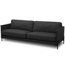 Ver imagem 1 de Sofá 3 Lugares para Sala de Estar Living Industrial 240cm Amábile L06 Couro Preto - Lyam Decor