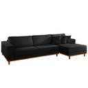 Ver imagem 1 de Sofá Cronos 03 Metros Chaise Lado Direito Meu Sofá Online B260 Veludo Preto