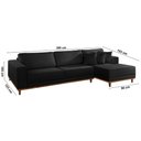 Ver imagem 4 de Sofá Cronos 03 Metros Chaise Lado Direito Meu Sofá Online B260 Veludo Preto
