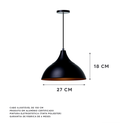 Ver imagem 2 de Kit 2 Lustre Pendente Panamá Preto Com Cobre Alumínio Decoração