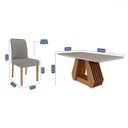 Ver imagem 3 de Mesa de Jantar 6 Lugares Ágata Juliana com Vidro Cinamomo/off White/grafite - Cimol