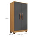 Ver imagem 6 de Guarda Roupa Casal Modena com Espelho 6 Portas e Multiuso Recife Carvalho Americano Grafite – Incorp
