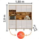 Ver imagem 4 de Cozinha Completa Compacta 8 Portas 2 Gavetas Viena 1,80m - Jequitiba Areia
