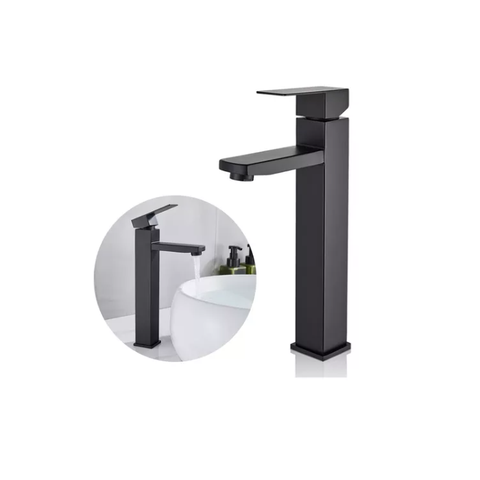 Torneira Banheiro Lavabo Luxo Monocomando Alta Metal Preta - Brinovar