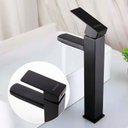 Ver imagem 3 de Torneira Banheiro Lavabo Luxo Monocomando Alta Metal Preta - Brinovar