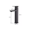 Ver imagem 5 de Torneira Banheiro Lavabo Luxo Monocomando Alta Metal Preta - Brinovar