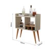Aparador Moderno para Salas Adega Porta Vinhos Taças Mini Bar Off White - 2