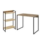 Ver imagem 1 de Kit Para Escritório Estante Areta 3 Prateleiras Mesa Industrial Aspen 90cm C01 Carvalho - Lyam