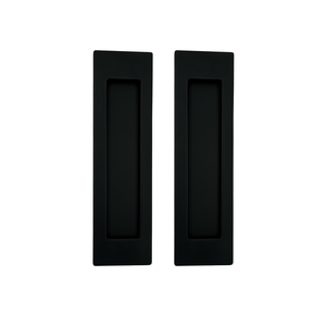 Puxador Duplo Concha de Embutir para Porta Inox Preto Fosco 25cm