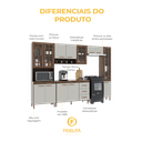 Ver imagem 5 de Cozinha Modulada Completa Fidelitá Lisboa 5 Peças 295cm 12 Portas 3 Gavetas com Tampo