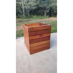 cachepô em madeira maciça de demolição em oferta - 4