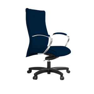 Cadeira de Escritório Giratória Base Preta e Braço de Alumínio Presidente Infinity Martiflex Azul Es