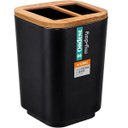 Ver imagem 1 de Suporte Porta Escova de Dente Plastico e Bambu para Pia Ordene Preto