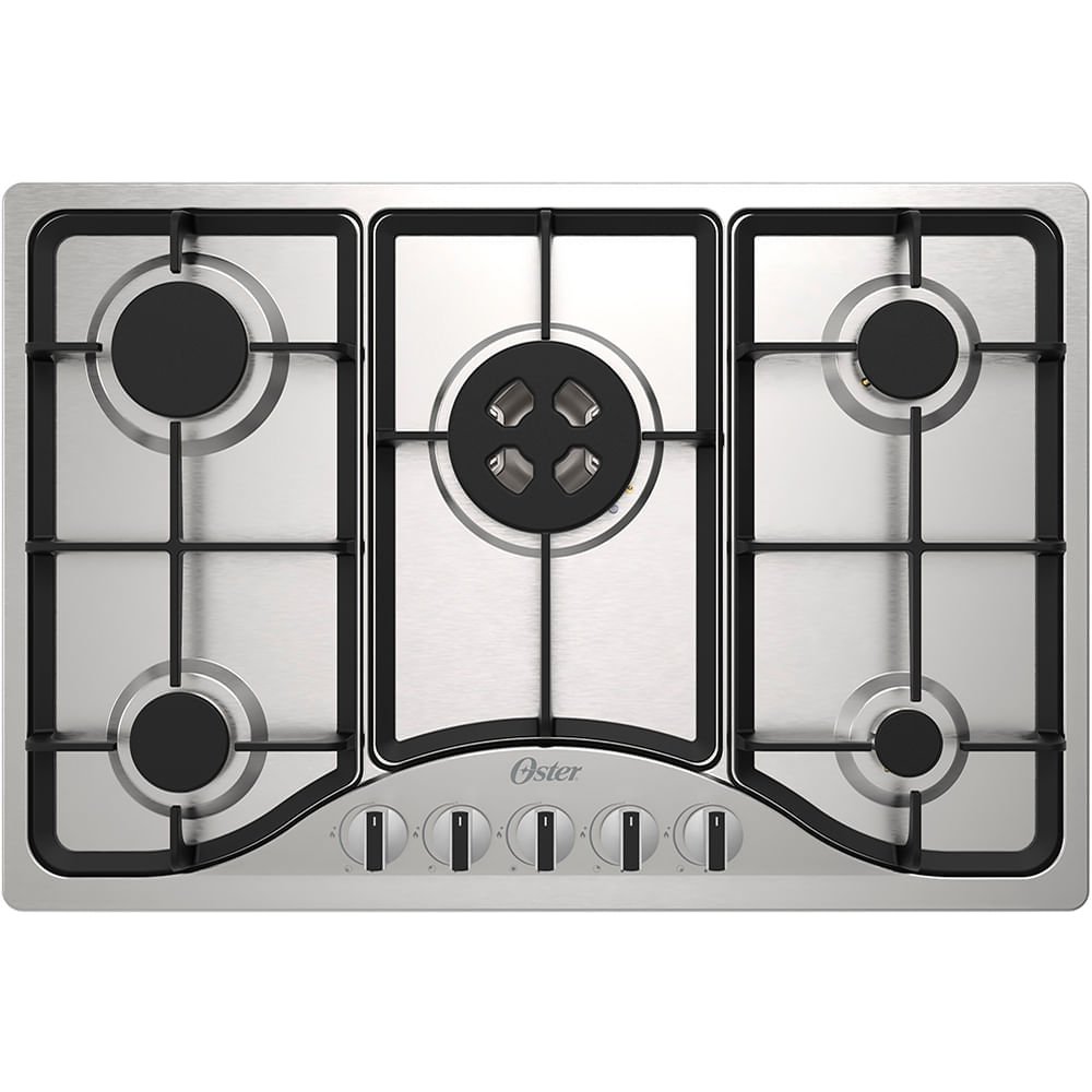 Kit Inox Cooktop a Gás 5 Bocas e Coifa de Ilha 90 cm Oster - 127V - 3