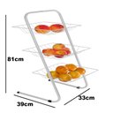 Ver imagem 2 de Fruteira de Mesa Aramado 3 Cestos Cozinha Sala de Jantar Multiuso Tubular Moderna em Aço Branco