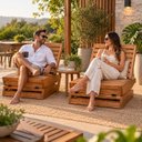 Ver mais imagens de Conjunto 2 Espreguiçadeiras Poltronas Mawi de Madeira Maciça – Design Rústico Yescasa