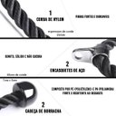Ver imagem 2 de Corda para Polia Profissional Musculação Treino Academia Crossover Pullover Puxador Preto Triceps Bi