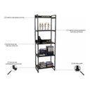 Ver imagem 4 de Estante Estilo Industrial 1.87x0.60m C/05 Prateleiras Kuadra